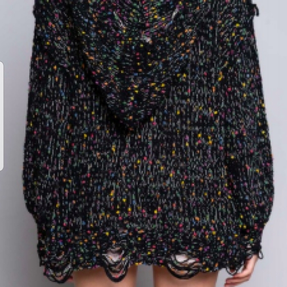 SOLD POL Cream Confetti cake chenille hoodie - Picture 3 of 8